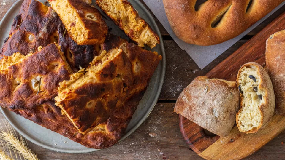 Artisan bread course Sofia showing dough mixing and kneading