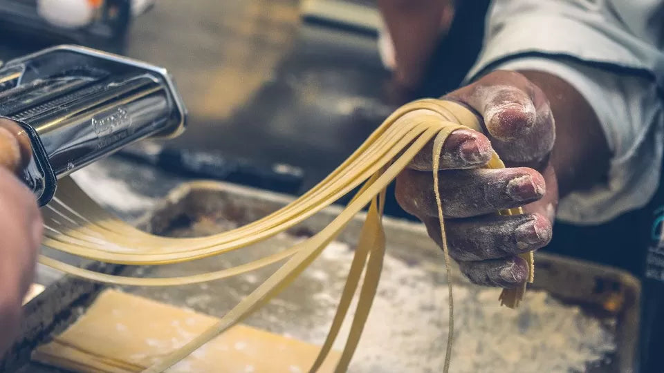 Tagliatelle and pappardelle shaping during pasta class in Sofia