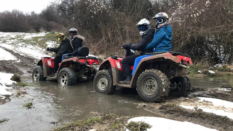 Guided group ATV ride on the southern slopes near Sofia