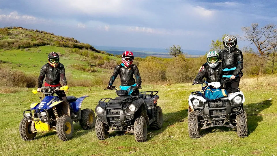 ATV safety gear ready before an off-road ride near Haskovo