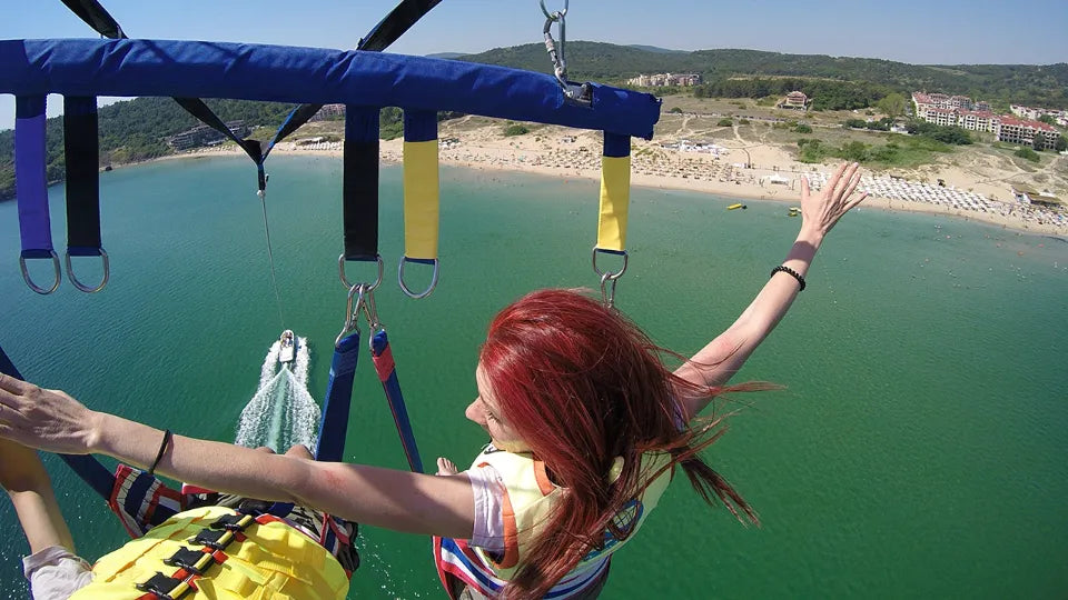 Parasailing for two at Smokinya Beach above the sea