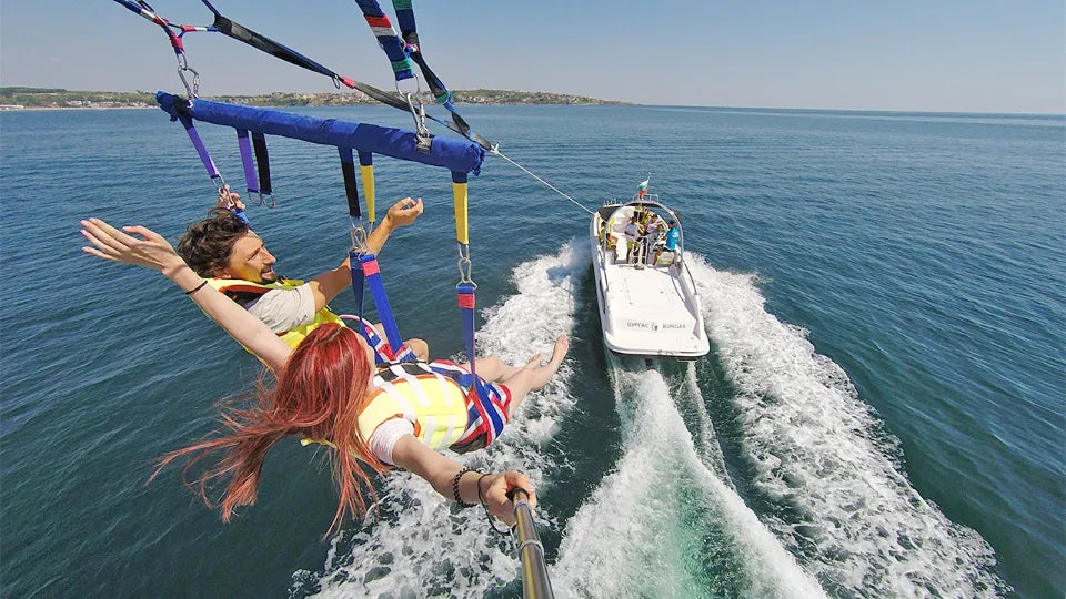 Water sports parasailing for two at Smokinya Beach