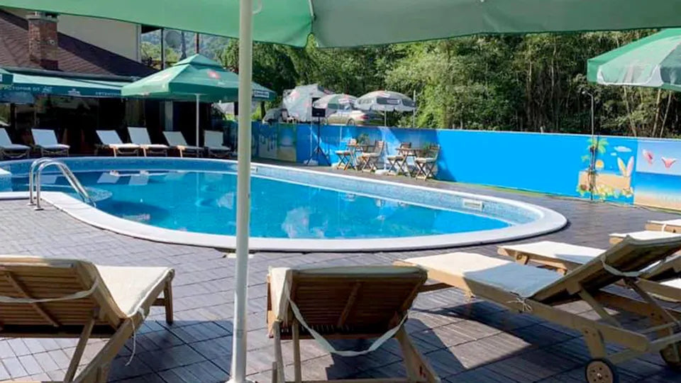 Outdoor summer pool at the Ribaritsa complex