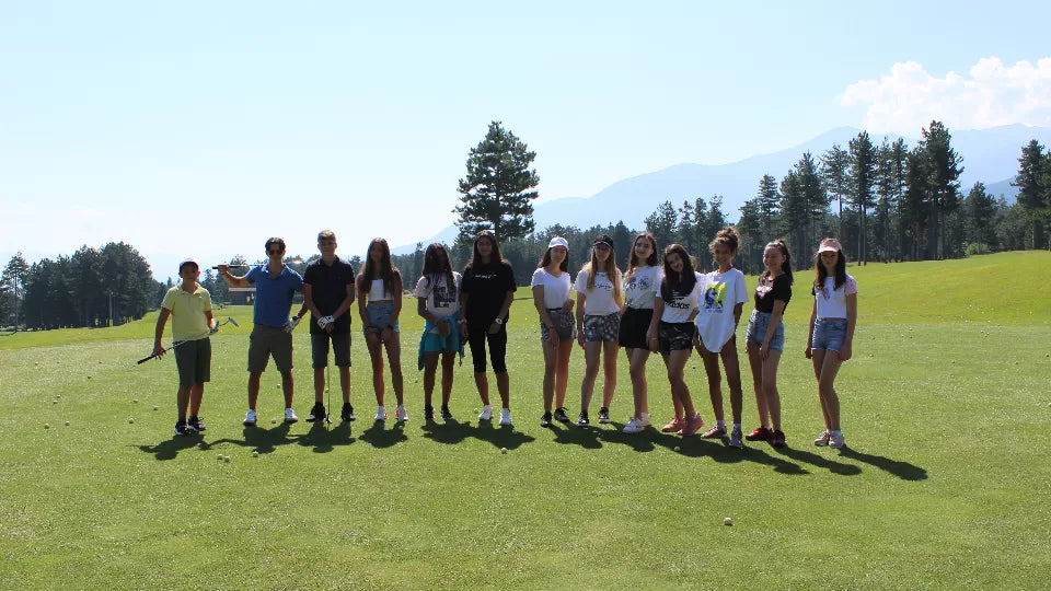 Outdoor games at the Bansko golf complex during the kids camp