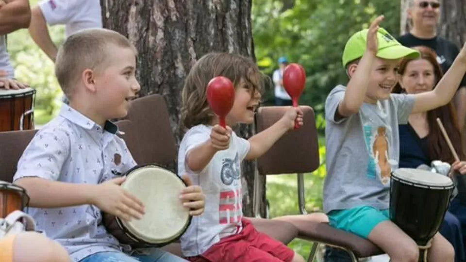 Kids' drum party in Sofia with live animator
