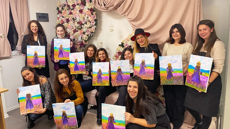 Sip and paint session in Sofia Center opposite TSUM