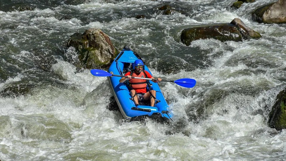 Meeting point for Struma River kayaking near the Kresna Inns