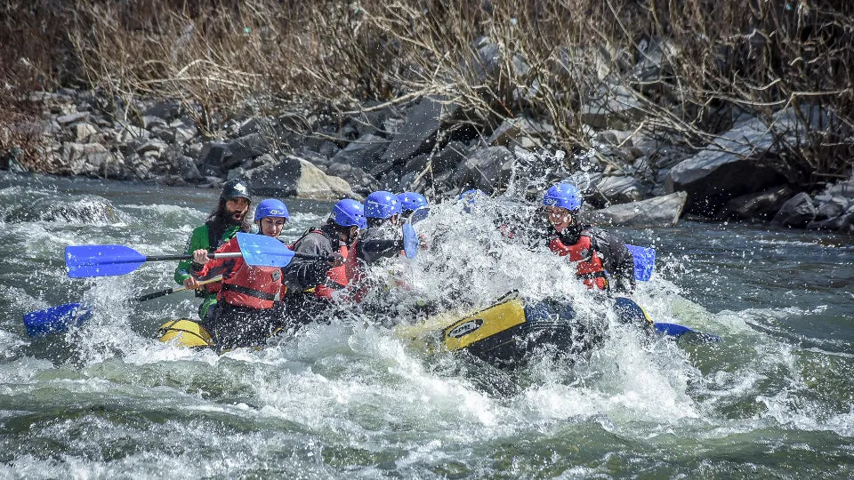 Rafts at the start point on the Struma River, Kresna Gorge