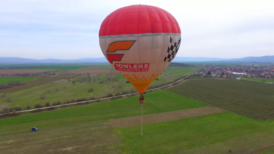 Panoramic hot air balloon views over Pliska and Madara