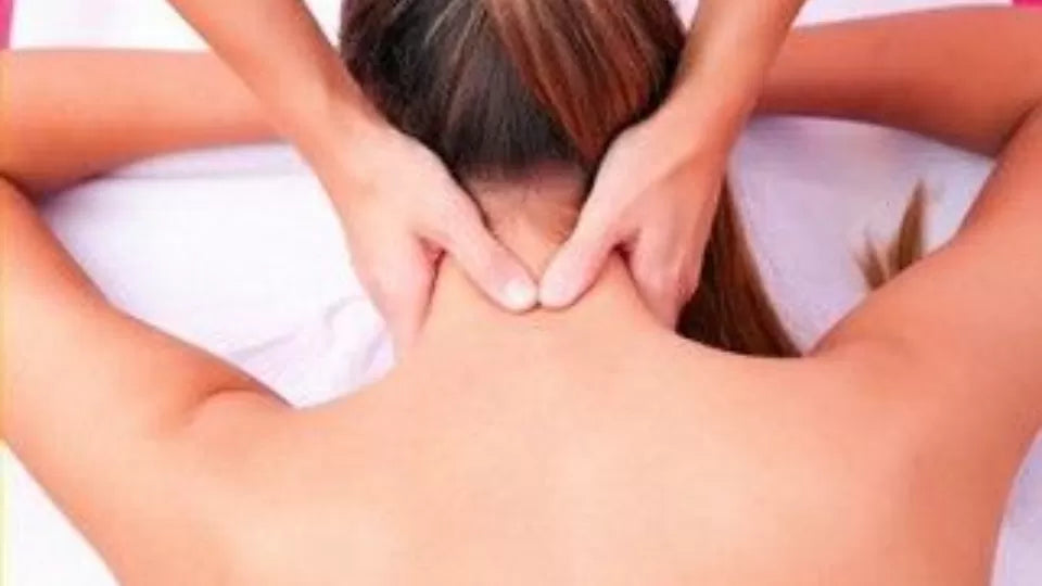 Therapist working on upper back – anti-stress massage Sofia Iztok