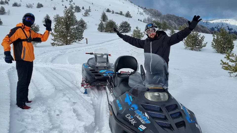 3 часа каране на моторна шейна в района на Петрохан