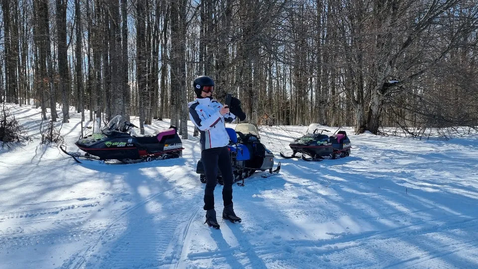 Snowmobile tracks in the Balkan Mountains around Petrohan