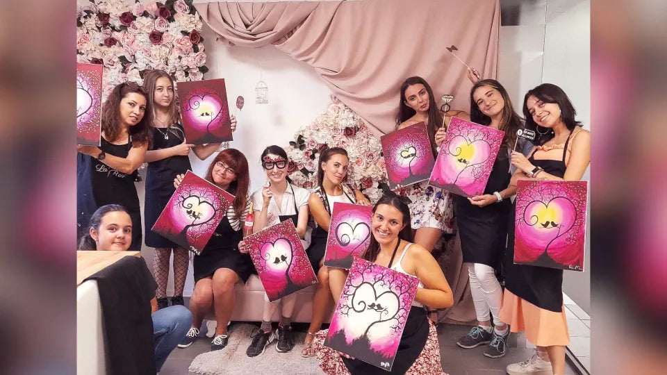 Personalized invitation for a private paint-and-sip party, Sofia