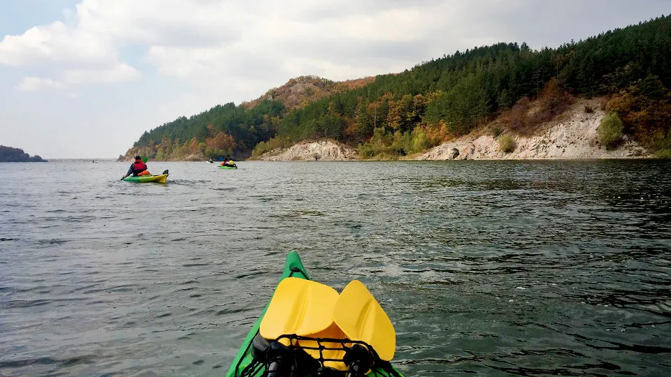 Overnight bivouac by the water on a kayaking weekend