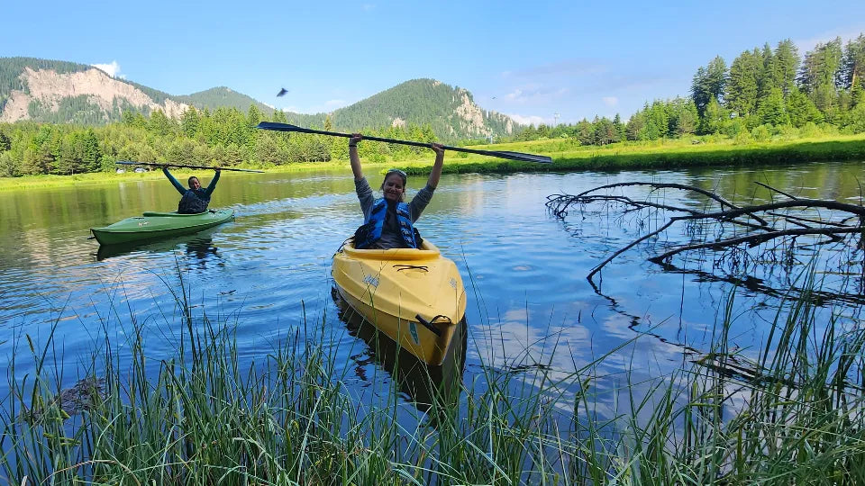 Smolyan Lakes kayak rental on calm mountain waters