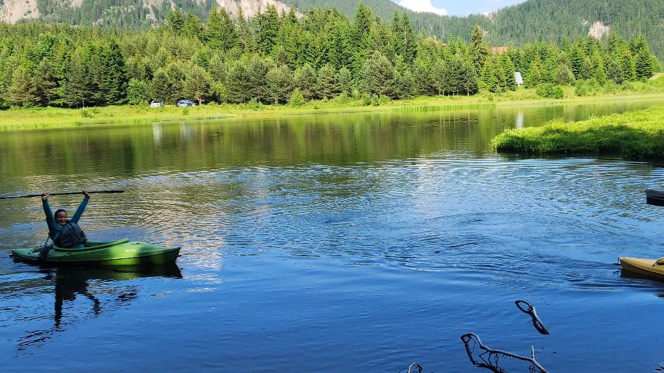 Kayaking at Smolyan Lakes near Smolyan in the Rhodopes