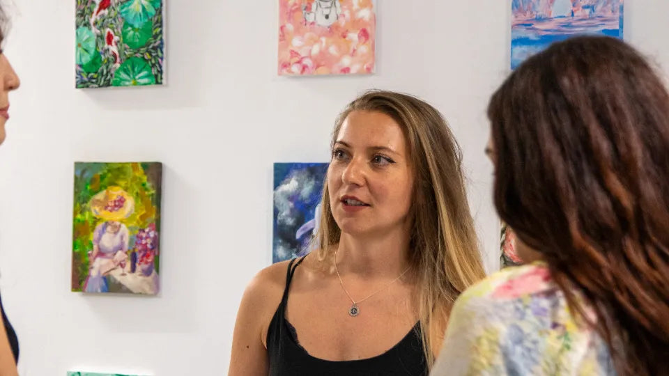 Group paint and sip session with 30×40 cm canvases in Sofia