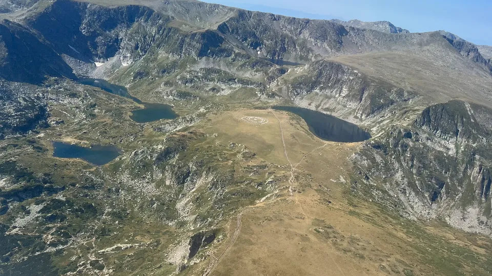 Aerial views over the Seven Rila Lakes
