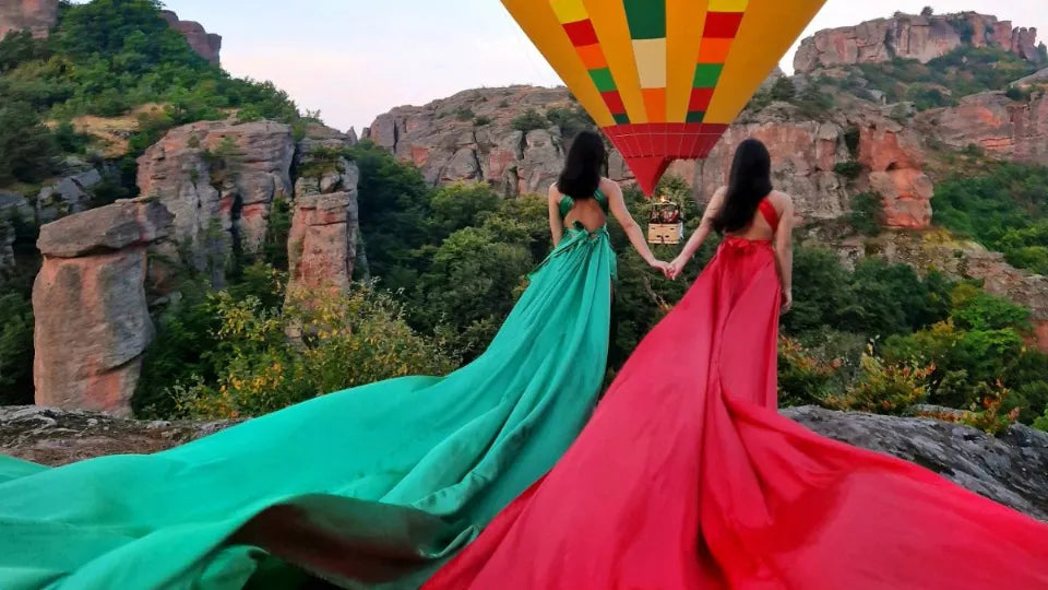 Selection of 14 gowns for a photoshoot near the Belogradchik Rocks