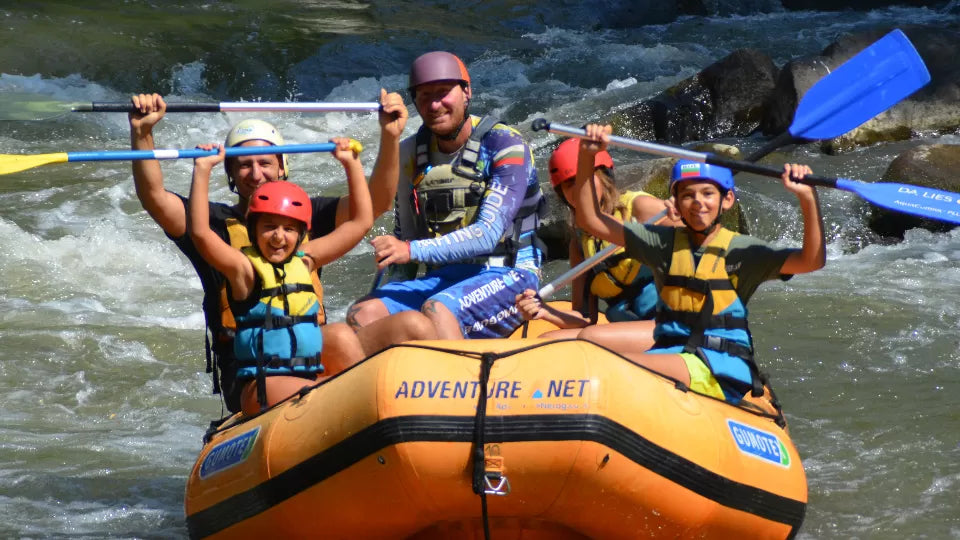 Family rafting on the Struma River in Kresna