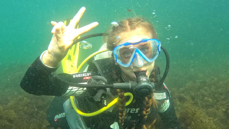 First underwater breaths with instructor in Sozopol