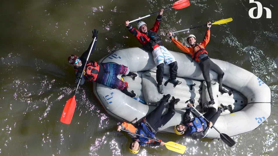 Whitewater rafting on the Struma River with instructor