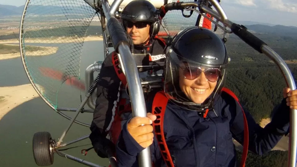 Paratrike flight over Koprinka Reservoir near Kazanlak