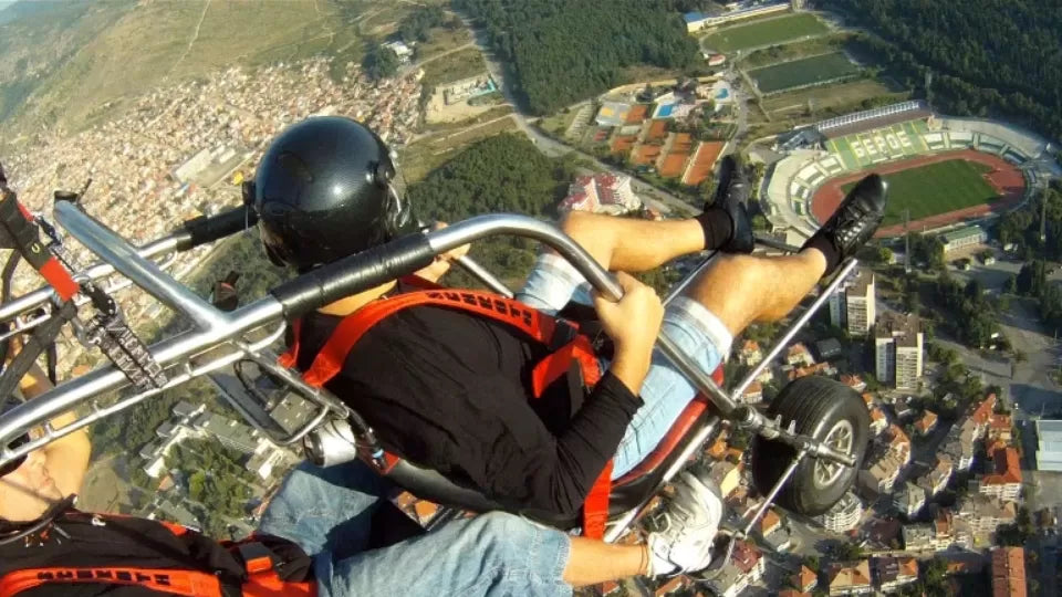 Paratrike take-off near Stara Zagora