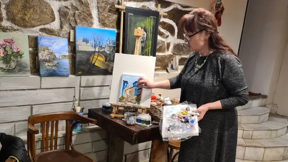 Children's art class in Plovdiv Old Town studio