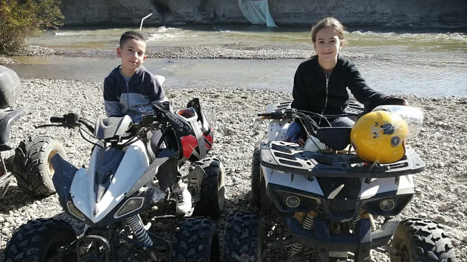 Safety gear for a kids ATV off-road experience in Kalekovets