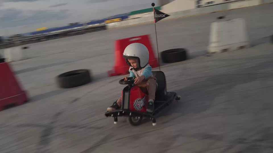 Private children’s drift karting lesson on a race track