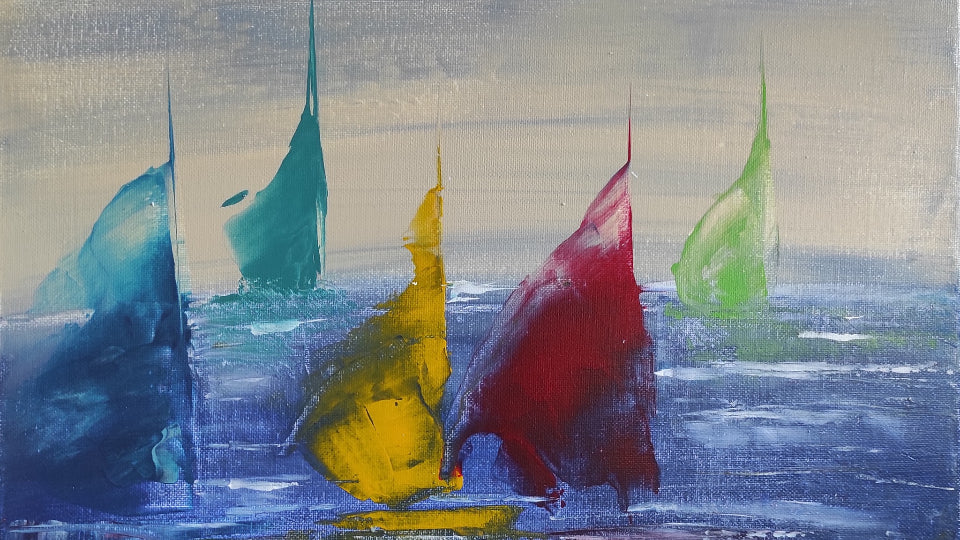 Group paint and sip session with unconventional tools, Sofia