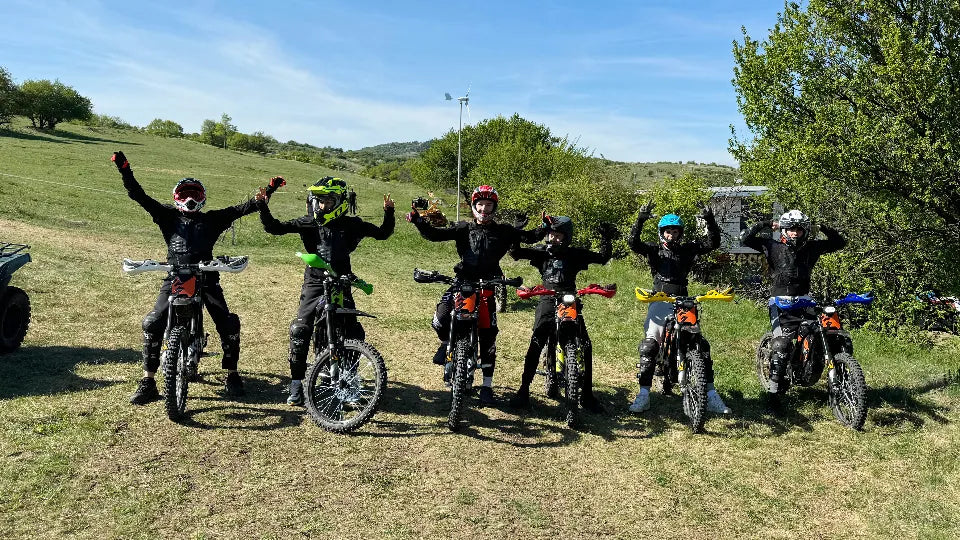 Electric motorcycle mountain tour in Bankya on a forest trail