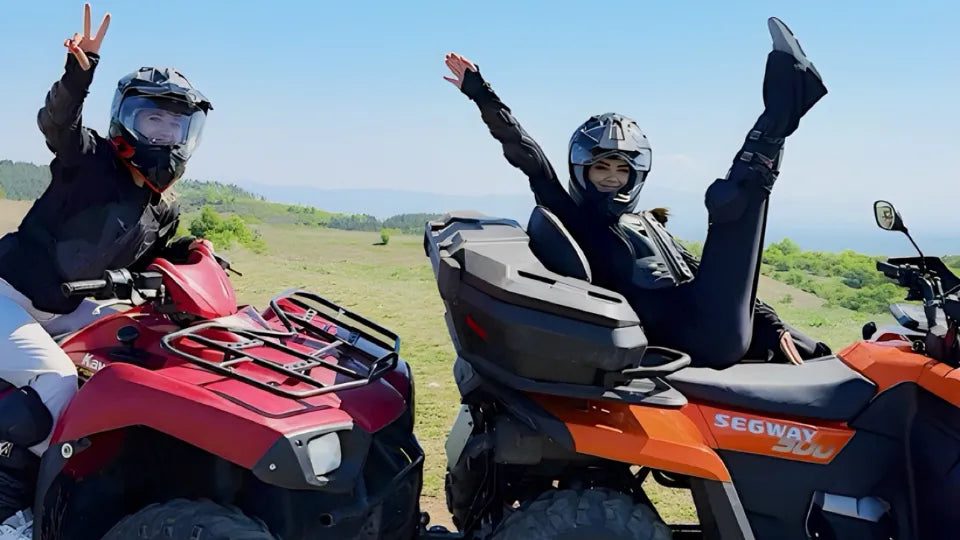 Briefing and safety gear before the ATV tour in Bankya