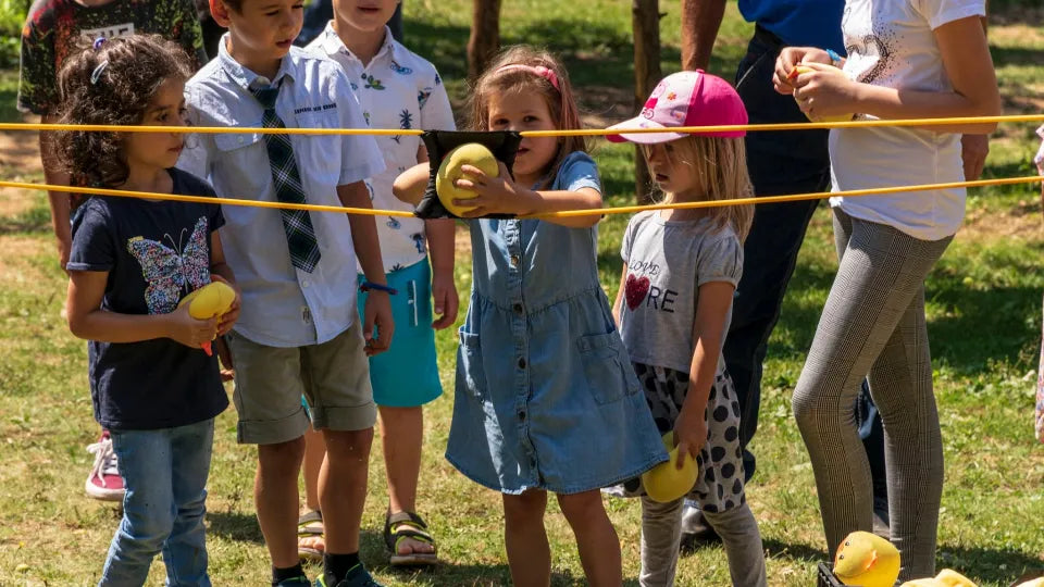 Archery games during a kids' ranch birthday near Svoge