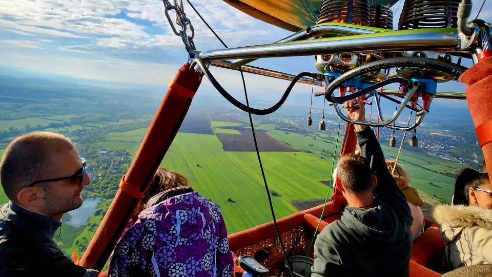 Panoramic view from a hot air balloon over Sofia North, up to 600 m