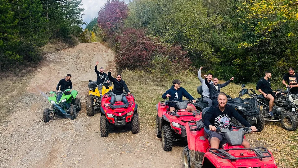 Rider on a Can‑Am 400 during an ATV tour near Sofia