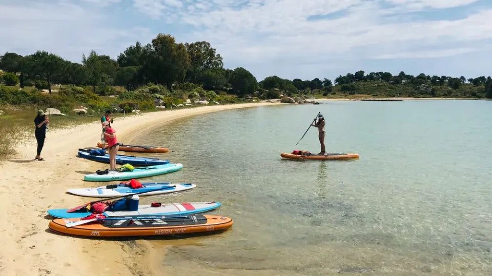 Stand-up paddle near Vourvourou, Sithonia on Diaporos Island
