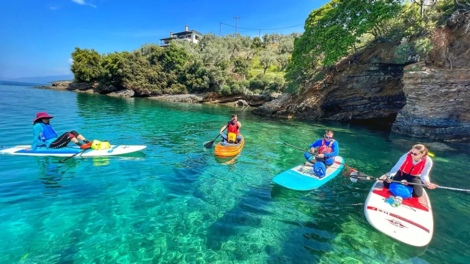 Pelion SUP tour in Jason Bay, Greece – small group on paddleboards