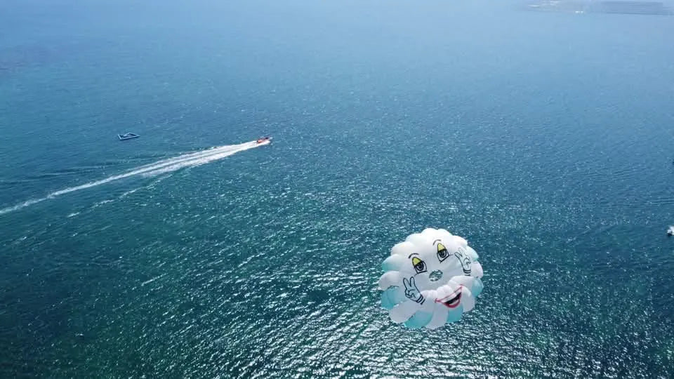Aerial view from a parasailing flight in Nessebar