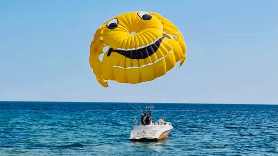 Parasailing in Nessebar over the Black Sea
