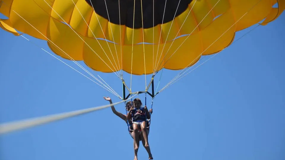 Tandem parasailing near the coast of Nessebar