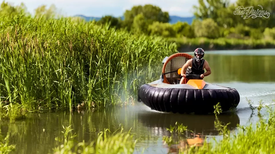 Hovercraft transition from land to water, Sofia