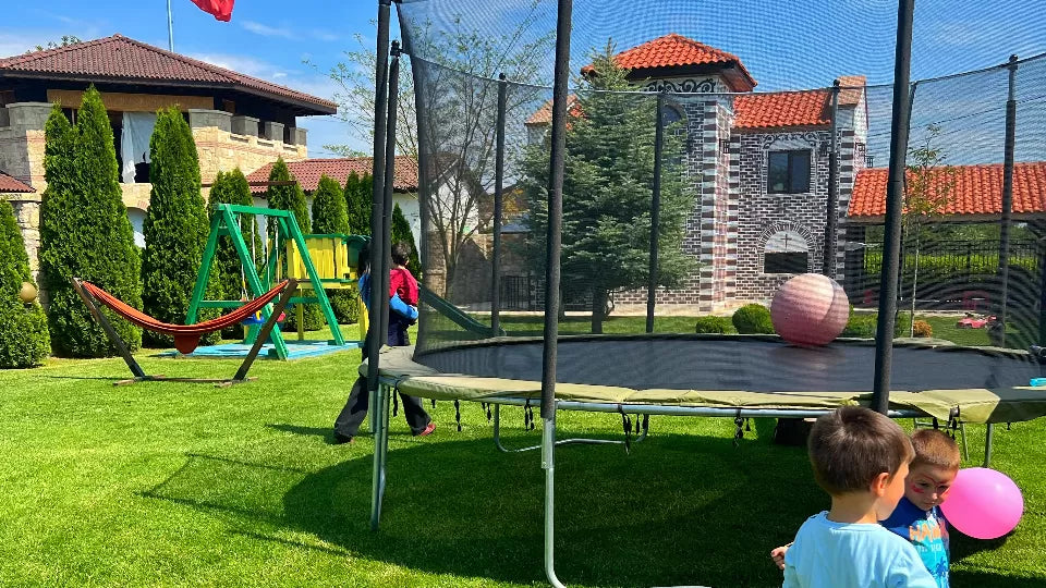 Rope park for younger and older kids in a spacious yard near Varna