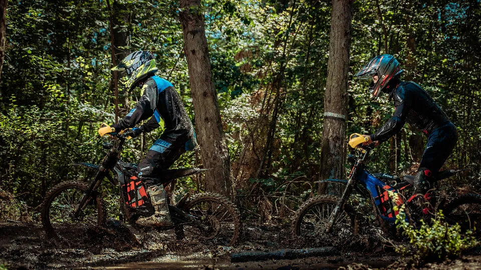 Electric dirt bike on panoramic trail in Arbanasi, Veliko Tarnovo