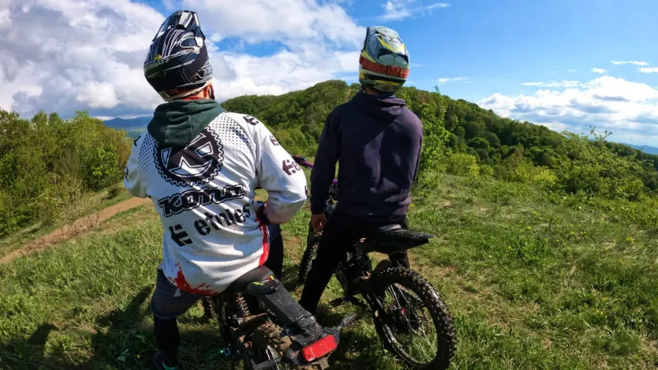 Electric motorcycle tour in Sofia on mountain trails above Gorna Banya