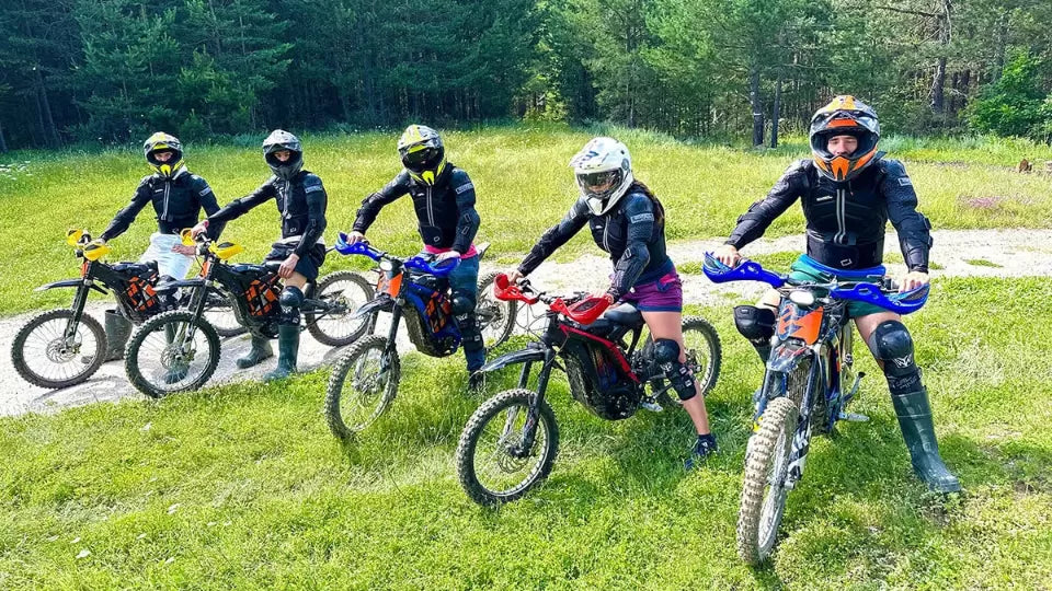 Enduro riding on a Sur‑Ron Light Bee in Dobrinishte – mountain terrain