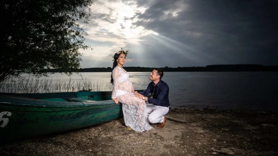Outdoor pregnancy photos in Plovdiv – couple portrait
