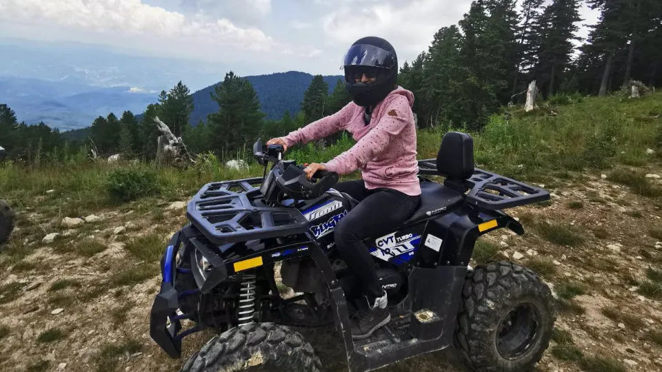 ATV ride in Dobrinishte on a 200cc quad — mountain off-road
