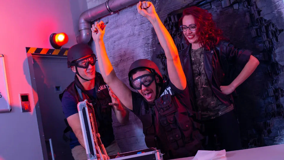 Team briefing before BOOM bomb‑defusal mission in Sofia